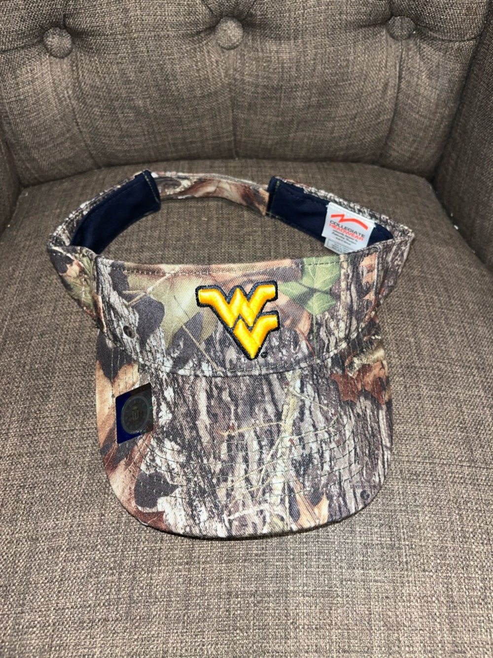 West Virginia Mountaineers Camo Visor with Yellow Logo men's OSFA